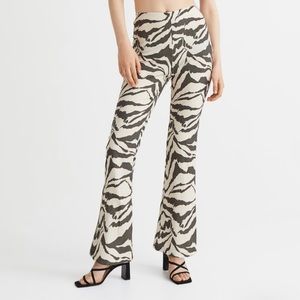 H&M zebra flare pants